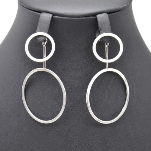 Boucles-dOreilles-Traversantes-Double-Cercles-Ouverts-Metal-Argente