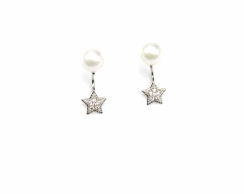 Boucles-dOreilles-Perle-Ecru-et-Etoile-Metal-Argente-Strass-Zirconium