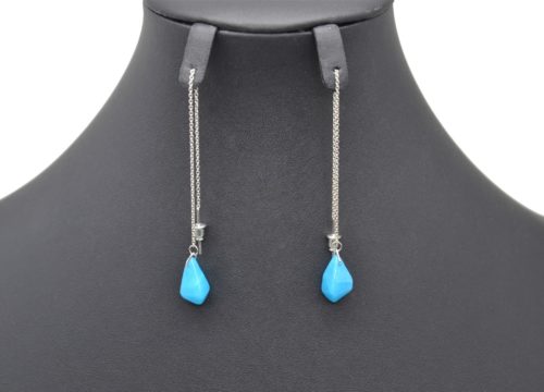 Boucles-dOreilles-Fine-Chaine-Metal-Argente-et-Pierre-Bleue