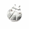 Broche-Coccinelle-Metal-Peint-Bleu-avec-Pois-Motif-Paisley-et-Metal-Argente