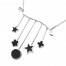 Collier-Plastron-Pendentif-Multi-Barres-avec-Charms-Simili-Cuir-Noir-et-Metal-Argente