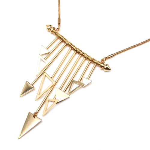 Collier-Plastron-Pendentif-Multi-Barres-avec-Charms-Triangles-Metal-Dore