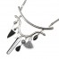 Collier-Plastron-Pendentif-Multi-Formes-Email-Blanc-Pierres-Pompons-et-Metal-Argente