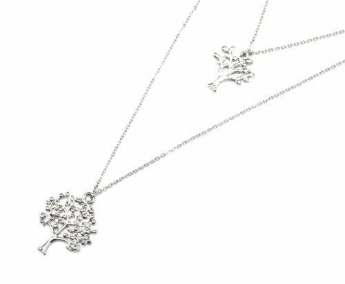 Collier-Double-Rangs-Pendentifs-Arbres-de-Vie-Metal-Argente