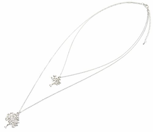 Collier-Double-Rangs-Pendentifs-Arbres-de-Vie-Metal-Argente