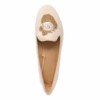Mocassins-Slippers-Effet-Daim-Rose-Nude-avec-Broderie-Fleur-Perles-Rocaille-et-Semelle-Blanche