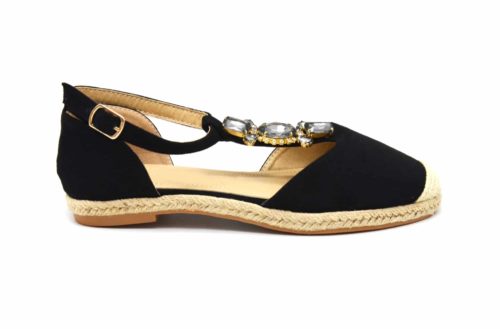 Espadrilles-Effet-Daim-Noir-avec-Bride-Cheville-Multi-Pierres-Grises-et-Semelle-Paille