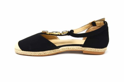 Espadrilles-Effet-Daim-Noir-avec-Bride-Cheville-Multi-Pierres-Grises-et-Semelle-Paille