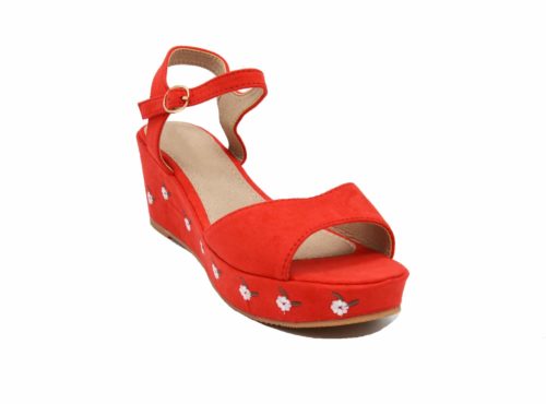 Sandales-a-Talon-Compense-Effet-Daim-Rouge-avec-Broderie-Fleurs-et-Bride