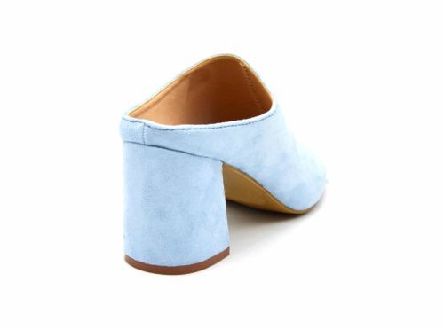 Mules-Chaussures-a-Talon-Carre-Effet-Daim-Bleu-Pastel-avec-Bout-Ouvert-Peep-Toe