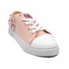 Baskets-Tennis-Sneakers-Simili-Cuir-Rose-avec-Ornements-Fleurs-Pierres-Perles-et-Semelle-Blanche