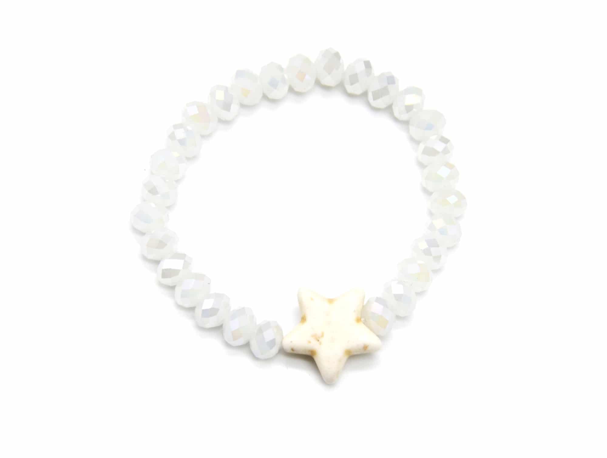 Bracelet élastique perles (blanches), Zag Bijoux - Jollia