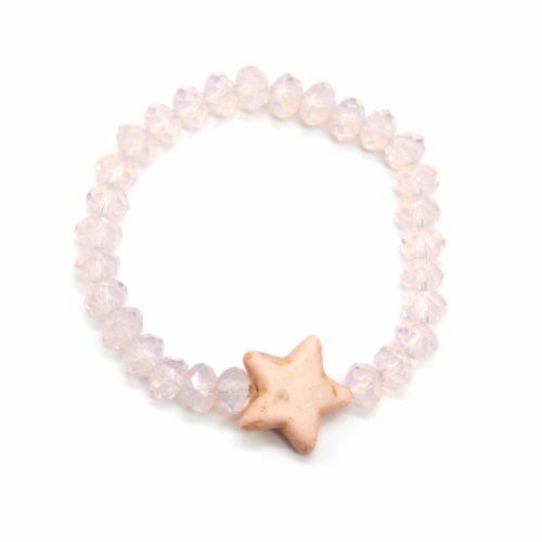 BC2668F - Bracelet Elastique Perles Brillantes avec Charm Etoile Pierre  Effet Marbre Gris - Oh My Shop