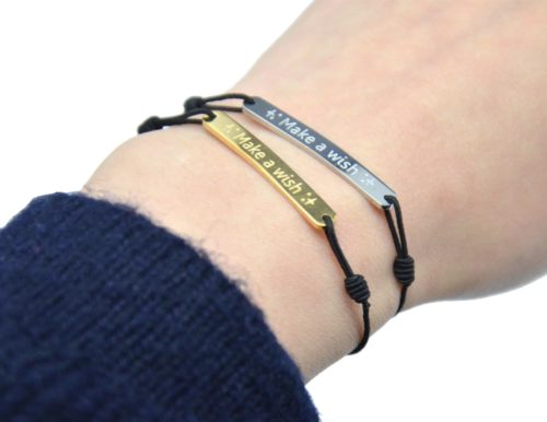 Bracelet-Fil-Elastique-Noir-avec-Charm-Message-Make-a-wish-Acier