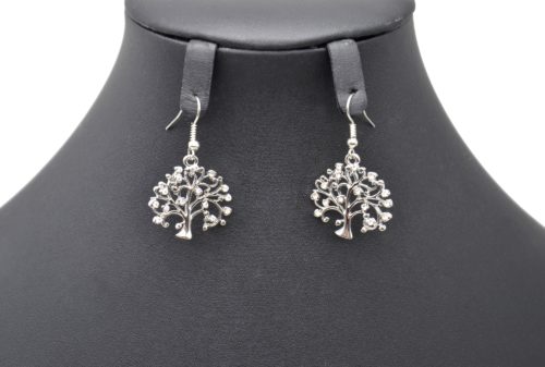 Boucles-dOreilles-Pendantes-Arbre-de-Vie-Metal-Argente-avec-Multi-Pierres