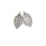 Boucles-dOreilles-Feuille-Metal-Argente-avec-Strass