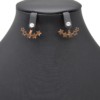 Boucles-dOreilles-Balancier-2-en-1-Pierre-avec-Multi-Etoiles-Acier-Or-Rose