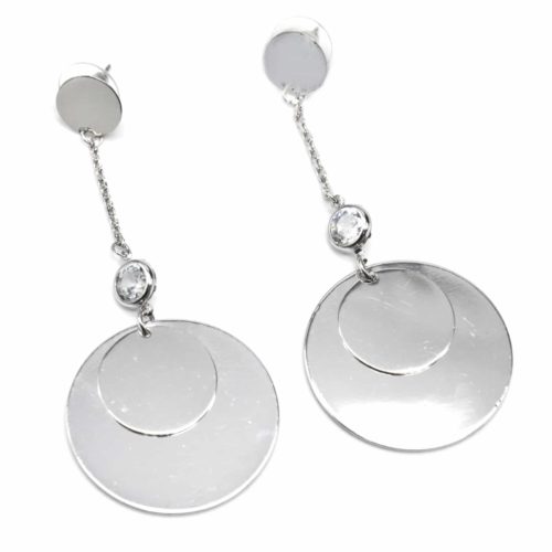 Boucles-dOreilles-Chaine-Pierre-Zirconium-et-Double-Medailles-Metal-Argente