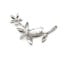 Broche-Epingle-Double-Fleurs-Pierres-et-Strass-avec-Tige-Metal-Argente