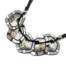 Collier-Plastron-Multi-Cordons-Noir-avec-Plaques-Email-Gris-Hologrammes-et-Metal-Relief-Argente