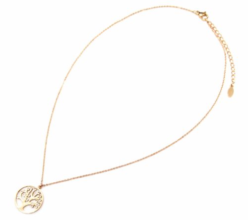 Collier-Fine-Chaine-Pendentif-Cercle-Arbre-de-Vie-Ajoure-Acier-Or-Rose-et-Strass