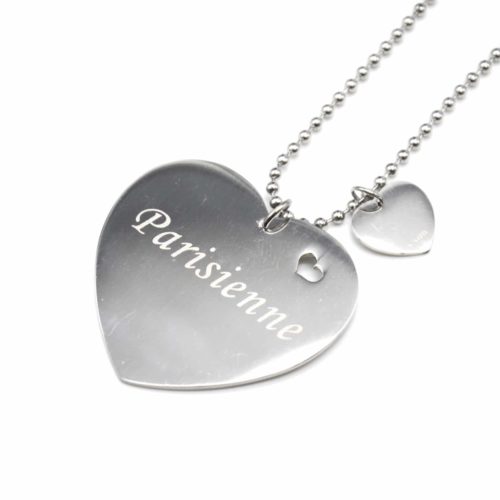 Sautoir-Collier-Chaine-Boules-Acier-Argente-avec-Coeur-Message-Parisienne