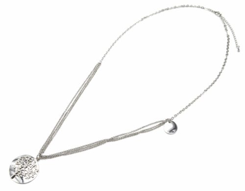 Sautoir-Collier-Multi-Chaines-avec-Medaille-Arbre-de-Vie-Metal-Argente-et-Strass
