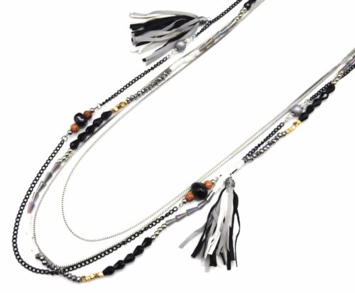 Sautoir-Collier-Multi-Chaines-Perles-et-Pierres-avec-Pompons-Franges-Gris