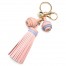 Porte-Cles-Bijou-de-Sac-Pompon-Franges-et-Charms-Simili-Cuir-Graine-Rose