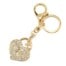 Porte-Cles-Bijou-de-Sac-Cadenas-Coeur-Strass-avec-Cle-Metal-Dore