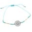 Bracelet-Cordon-Ajustable-Turquoise-avec-Perles-Rocaille-et-Charm-Rosace-Ajouree-Acier-Argente