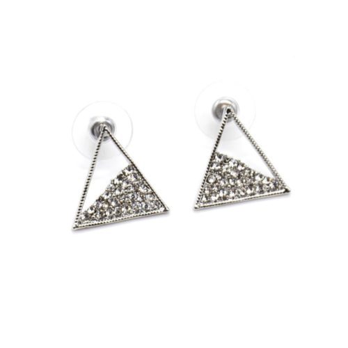 Boucles-dOreilles-Triangle-Contour-Metal-Torsade-Argente-avec-Moitie-Strass