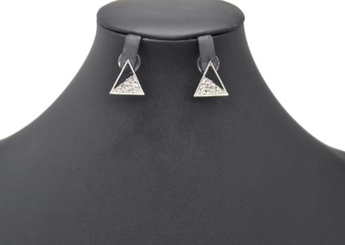 Boucles-dOreilles-Triangle-Contour-Metal-Torsade-Argente-avec-Moitie-Strass