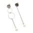 Boucles-dOreilles-Asymetriques-Multi-Cercles-et-Chaine-Metal-Argente-avec-Perle-Ecru