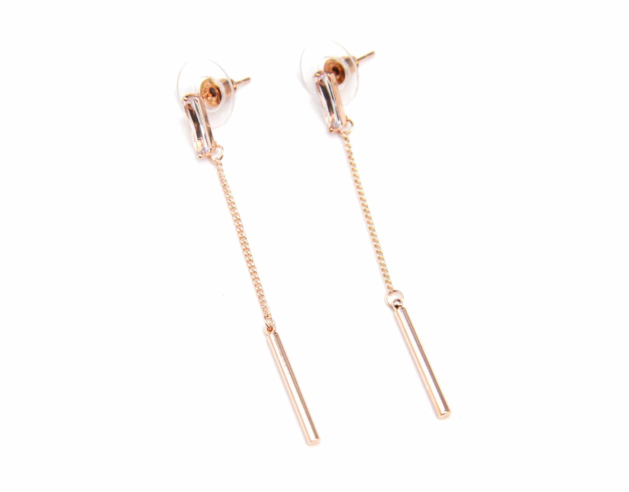 boucles d'oreilles pendantes acier inoxydable rondelle pierre goutte strass  femme 0322531 - Grossiste Bijoux Parissima