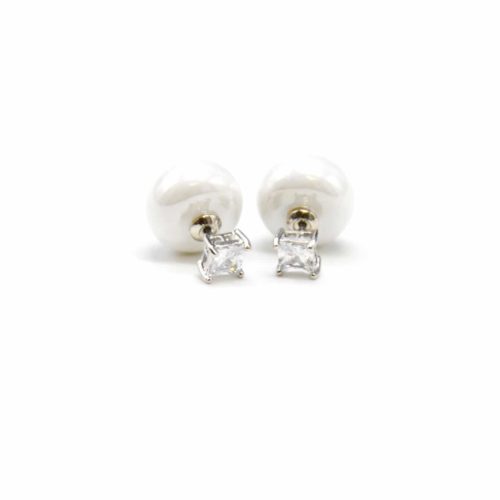Loops-earrings-traverses-stone-carree-Zirconium-and-Metal-silver-with-pearl-mother-of-pearl-White