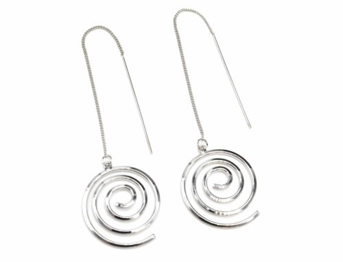 Boucles-dOreilles-Traversantes-Fine-Chaine-et-Spirale-Tourbillon-Metal-Argente