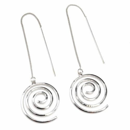 Loops-Earrings-traverses-Fine-chain-and-spiral-Tourbillon-Metal-Silver