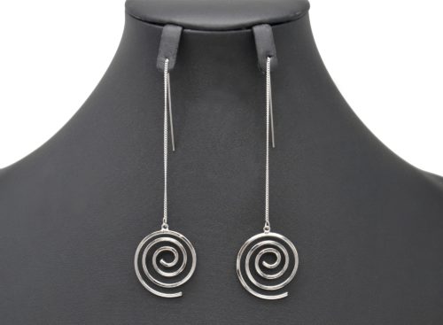 Boucles-dOreilles-Traversantes-Fine-Chaine-et-Spirale-Tourbillon-Metal-Argente