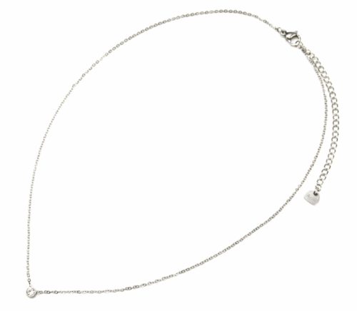 Collier-Fine-Chaine-Pendentif-Strass-Contour-Acier-Argente