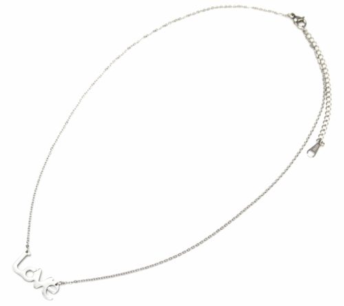 Collier-Fine-Chaine-Pendentif-Message-Love-Acier-Argente