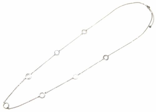 Sautoir-Collier-Fine-Chaine-avec-Cercles-Chiffres-Romains-Acier-Argente-et-Email-Bicolore