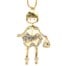 Sautoir-Collier-Pendentif-Poupee-Robe-Bustier-Metal-Peint-Beige-avec-Noeud-Pois