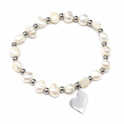 Bracelet-Elastique-Perles-dEau-Douce-et-Boules-avec-Charm-Coeur-Acier-Argente