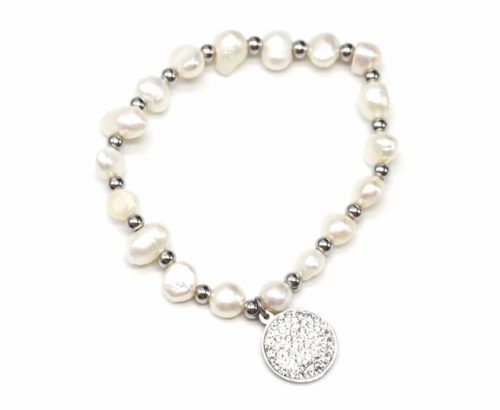 Bracelet-Elastique-Perles-dEau-Douce-et-Boules-avec-Charm-Cercle-Acier-Argente-et-Strass