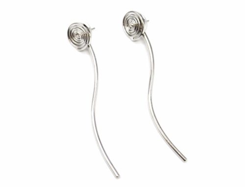 Boucles-dOreilles-Traversantes-2-en-1-Spirale-et-Barre-Vague-Metal-Argente