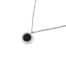 Collier-Fine-Chaine-Pendentif-Cercle-Noir-Contour-Strass-et-Acier-Argente