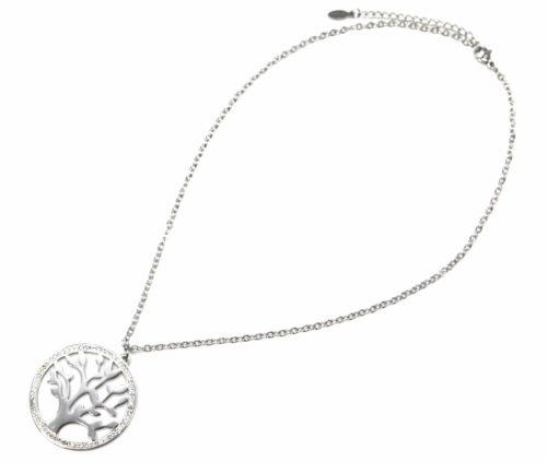 Collier-Fine-Chaine-Pendentif-Arbre-de-Vie-Acier-Argente-et-Contour-Cercle-Strass