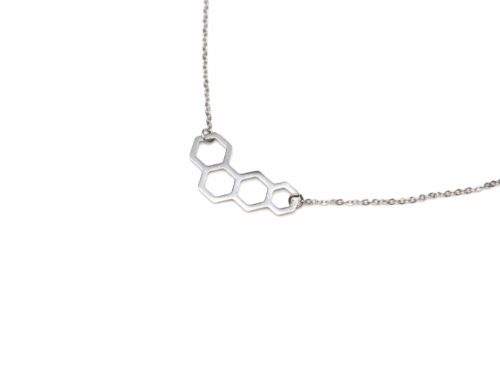 Collier-Fine-Chaine-Pendentif-Ruche-Abeille-Acier-Argente