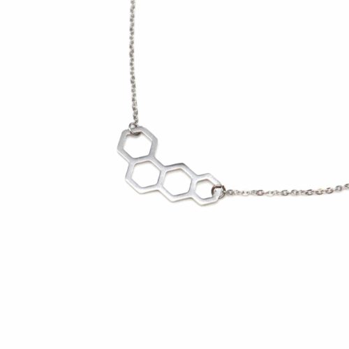 Collier-Fine-Chaine-Pendentif-Ruche-Abeille-Acier-Argente